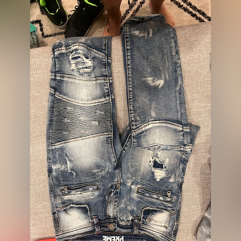 Jeans worn lightly